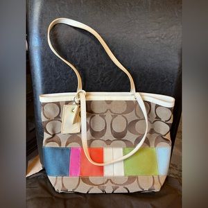 Coach Rainbow Monogram Tote Bag